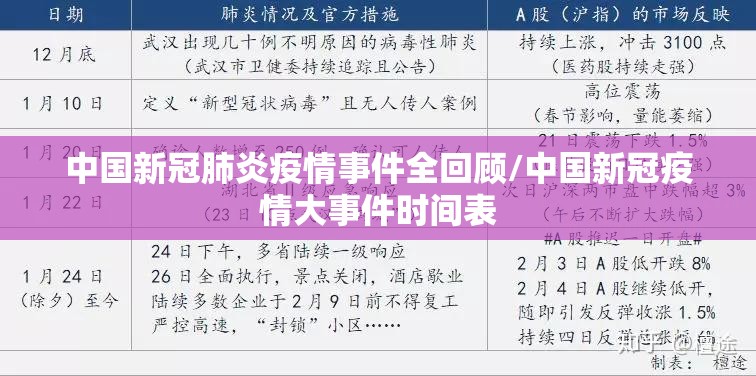 中国新冠肺炎疫情事件全回顾/中国新冠疫情大事件时间表
