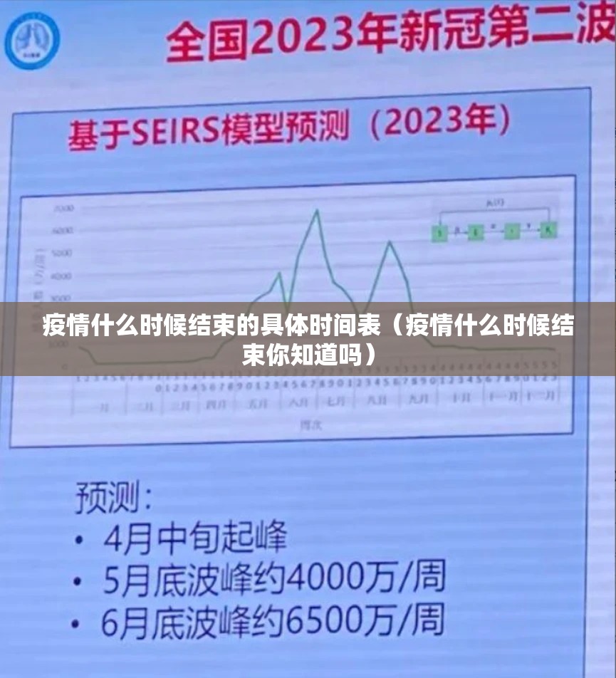 疫情什么时候结束的具体时间表（疫情什么时候结束你知道吗）