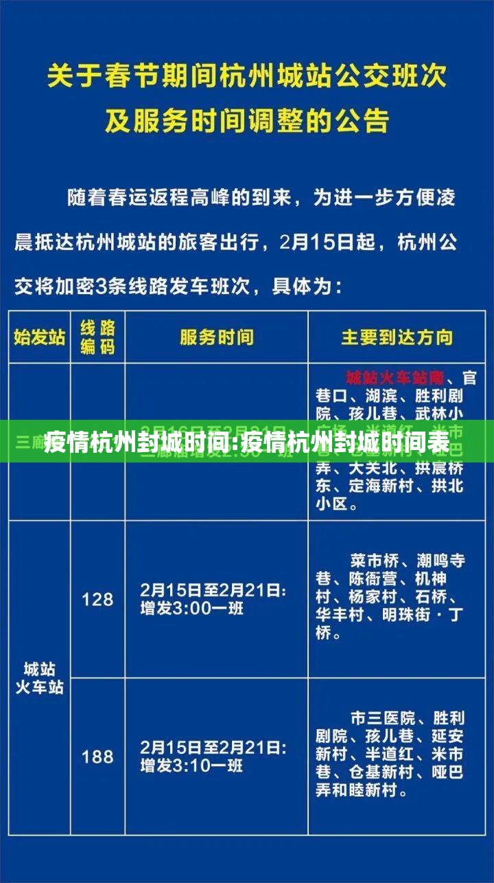 疫情杭州封城时间:疫情杭州封城时间表