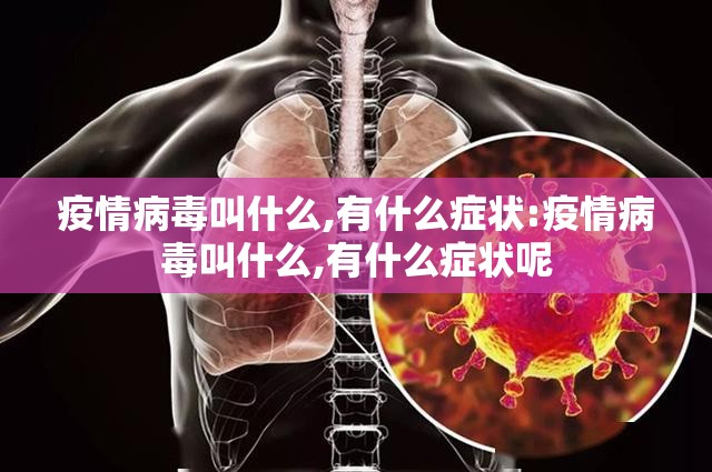 疫情病毒叫什么,有什么症状:疫情病毒叫什么,有什么症状呢