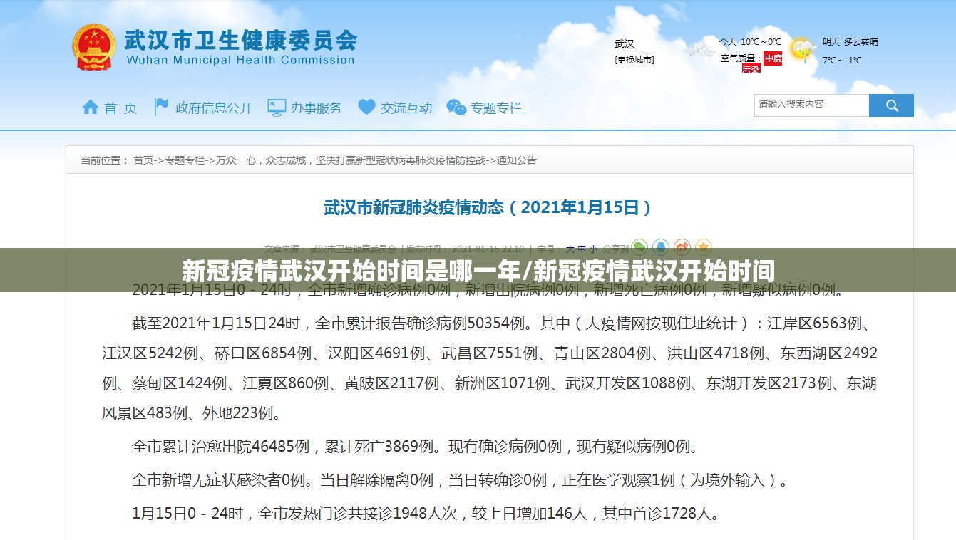 新冠疫情武汉开始时间是哪一年/新冠疫情武汉开始时间