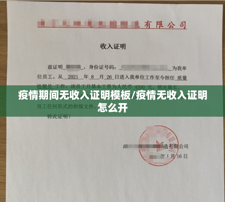 疫情期间无收入证明模板/疫情无收入证明怎么开