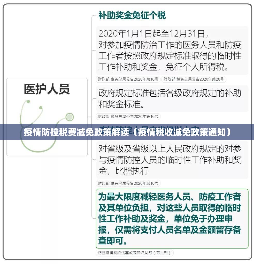 疫情防控税费减免政策解读（疫情税收减免政策通知）