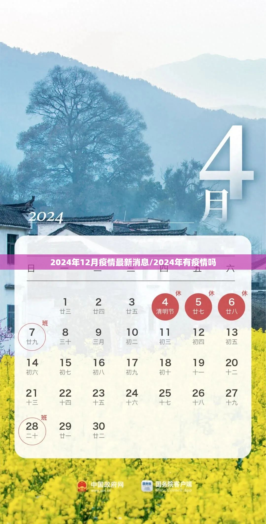 2024年12月疫情最新消息/2024年有疫情吗