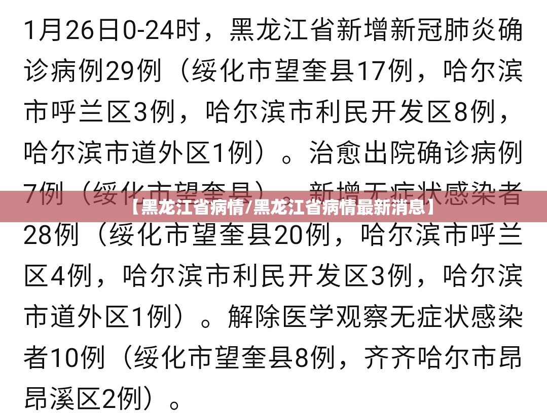 【黑龙江省病情/黑龙江省病情最新消息】