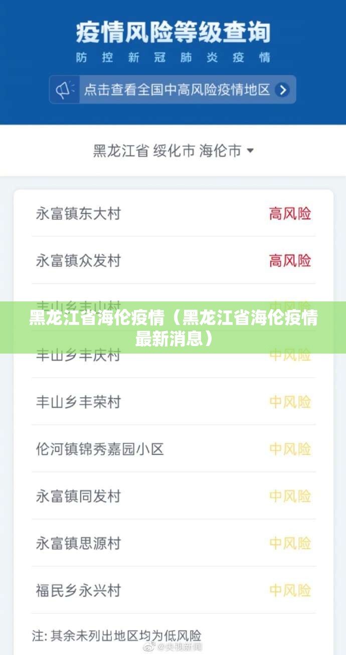 黑龙江省海伦疫情（黑龙江省海伦疫情最新消息）