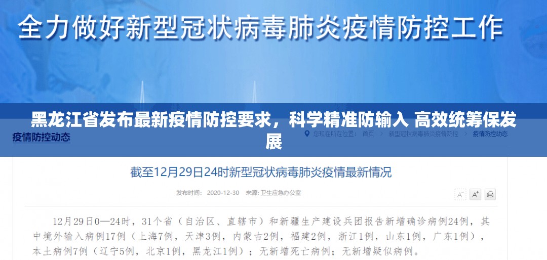黑龙江省发布最新疫情防控要求，科学精准防输入 高效统筹保发展