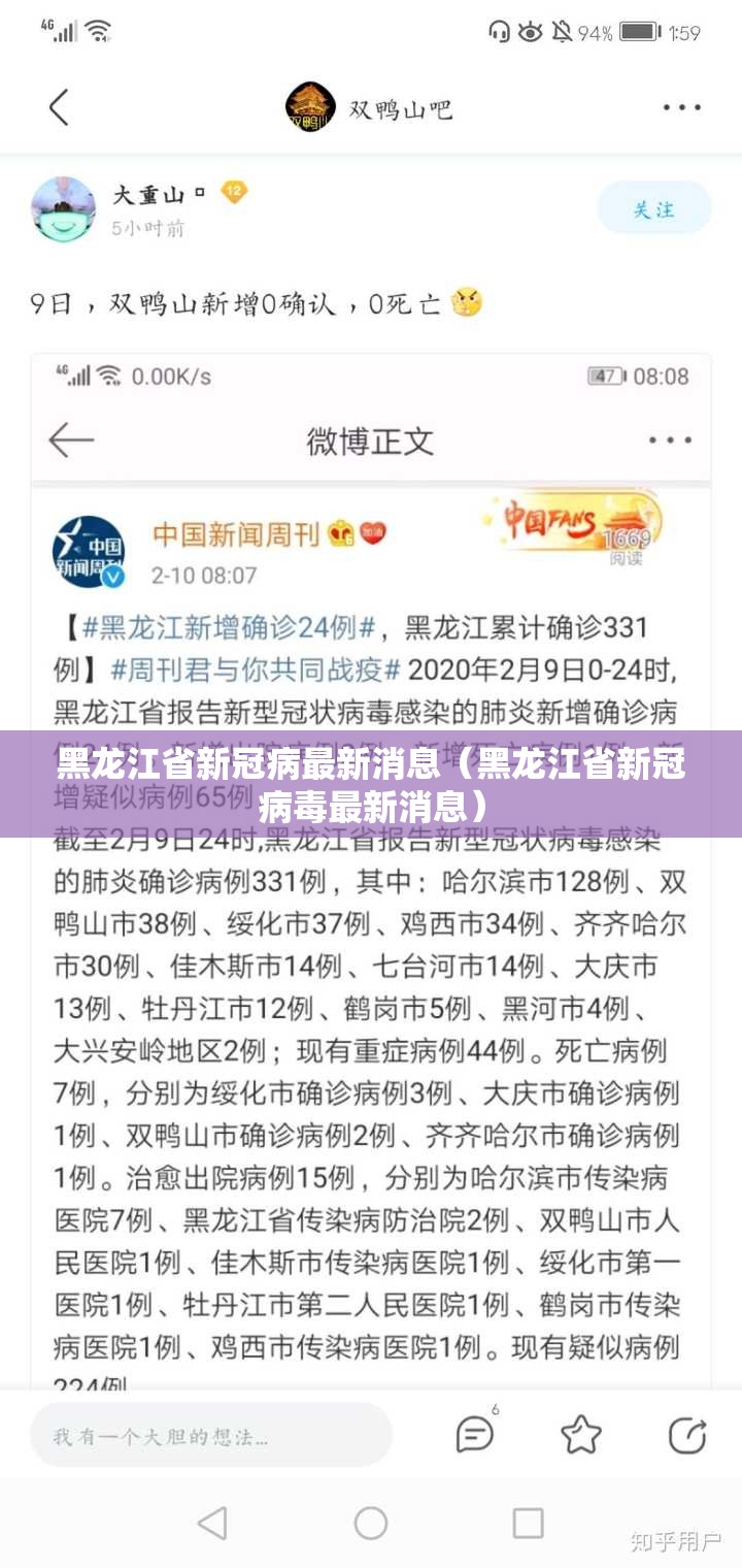 黑龙江省新冠病最新消息（黑龙江省新冠病毒最新消息）