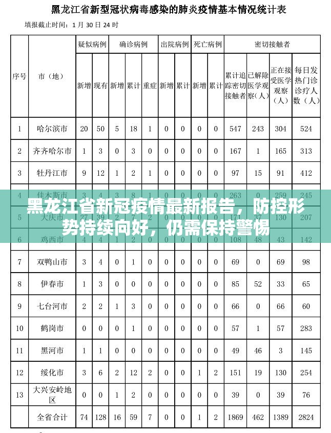 黑龙江省新冠疫情最新报告，防控形势持续向好，仍需保持警惕