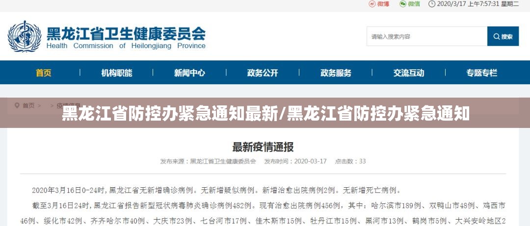 黑龙江省防控办紧急通知最新/黑龙江省防控办紧急通知