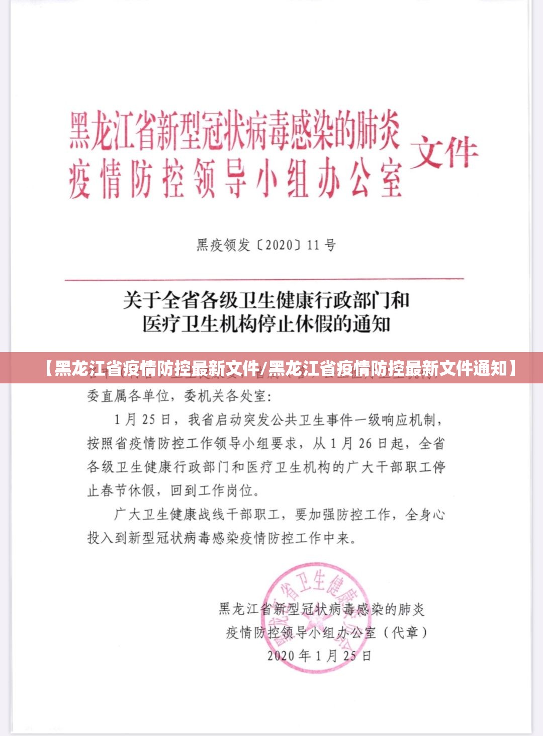 【黑龙江省疫情防控最新文件/黑龙江省疫情防控最新文件通知】