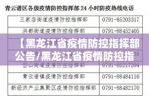 【黑龙江省疫情防控指挥部公告/黑龙江省疫情防控指挥部公告汇总】