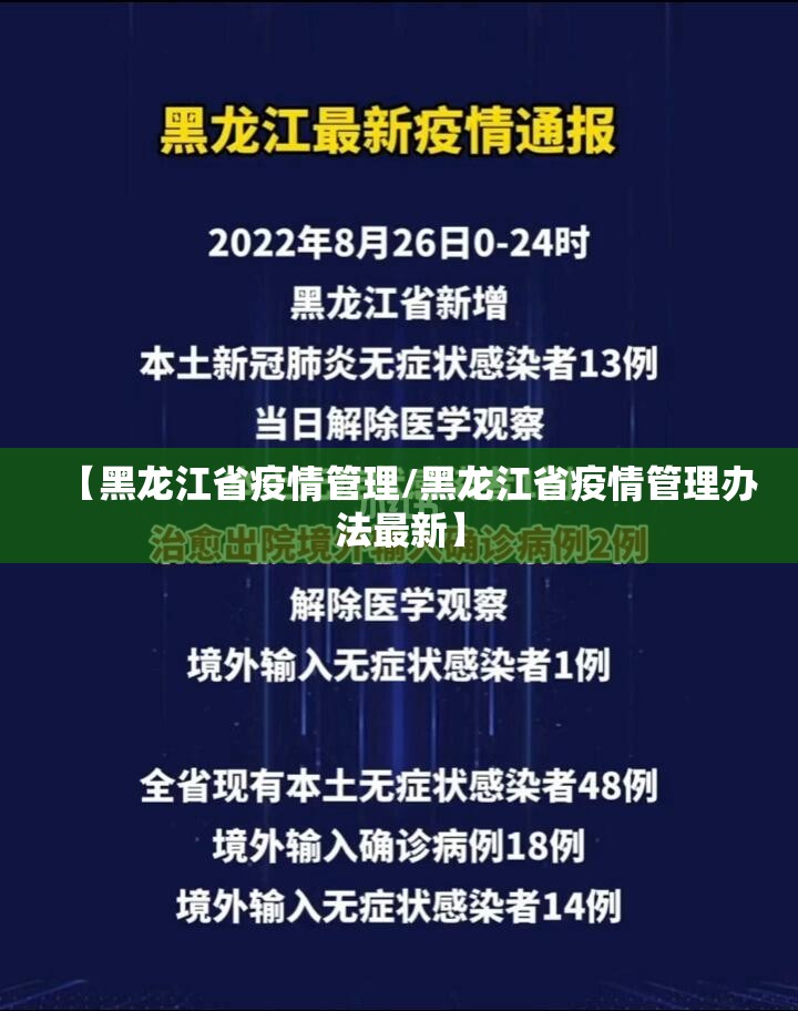 【黑龙江省疫情管理/黑龙江省疫情管理办法最新】