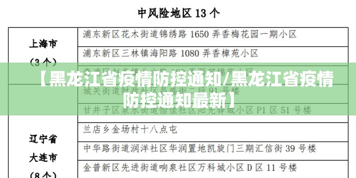 【黑龙江省疫情防控通知/黑龙江省疫情防控通知最新】