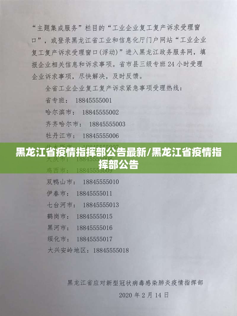 黑龙江省疫情指挥部公告最新/黑龙江省疫情指挥部公告