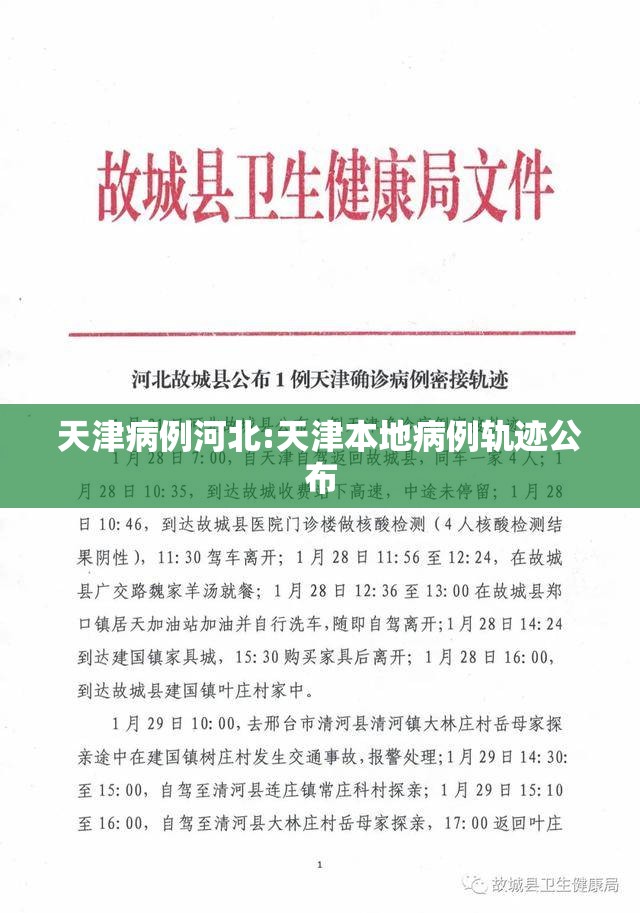 天津病例河北:天津本地病例轨迹公布
