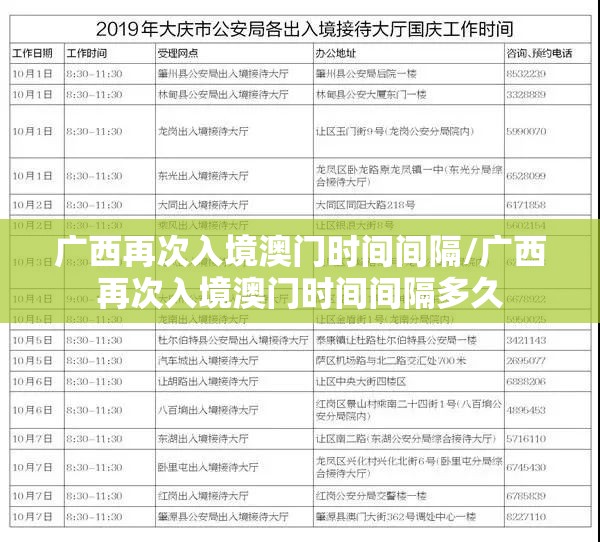 广西再次入境澳门时间间隔/广西再次入境澳门时间间隔多久