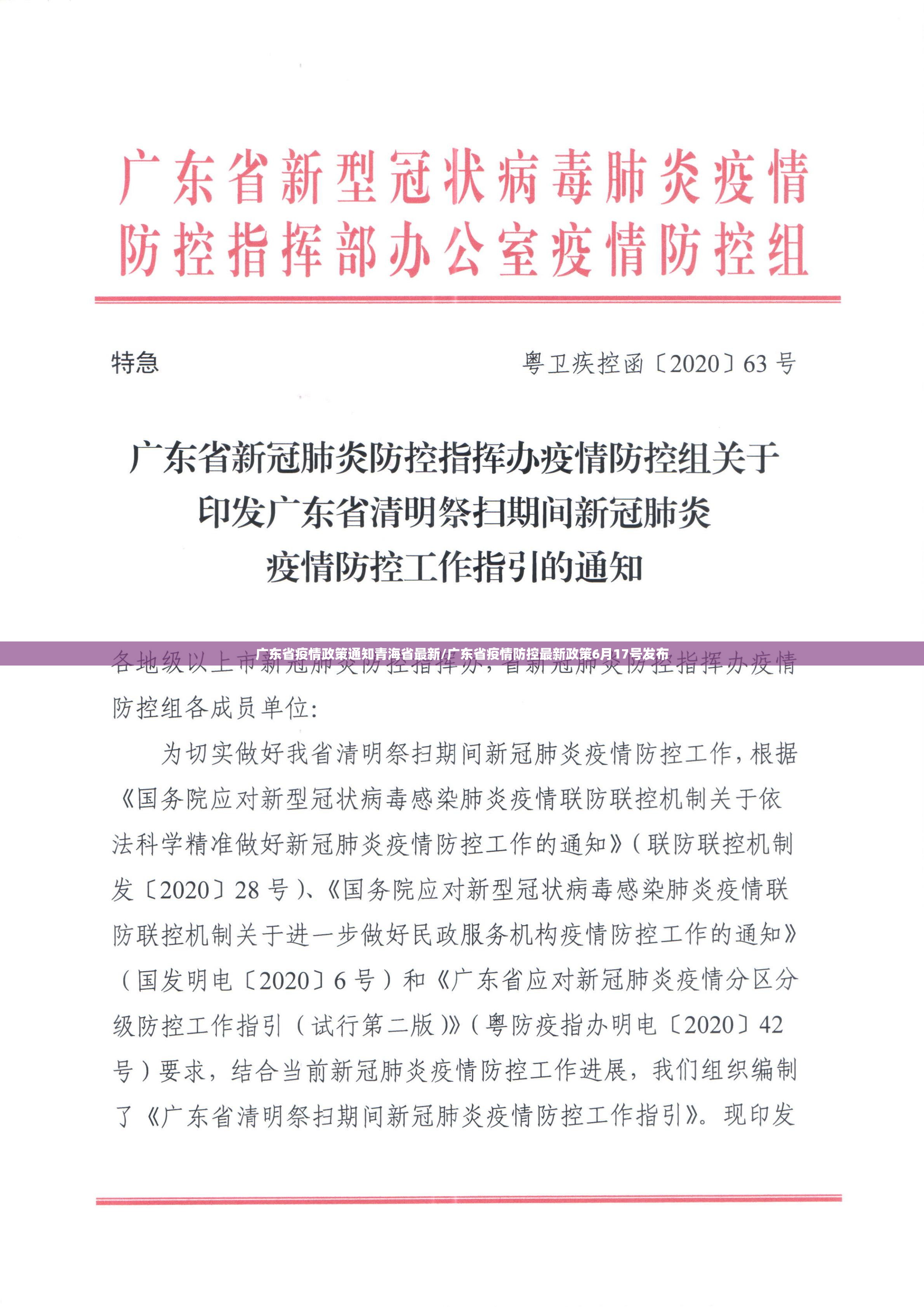 广东省疫情政策通知青海省最新/广东省疫情防控最新政策6月17号发布