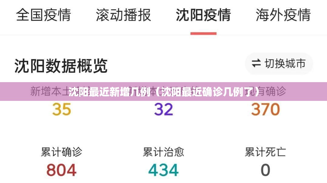 沈阳最近新增几例（沈阳最近确诊几例了）