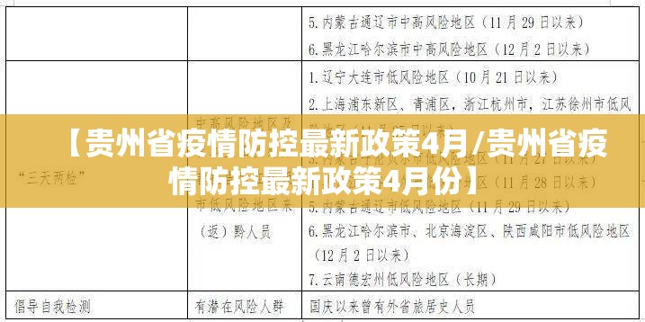 【贵州省疫情防控最新政策4月/贵州省疫情防控最新政策4月份】