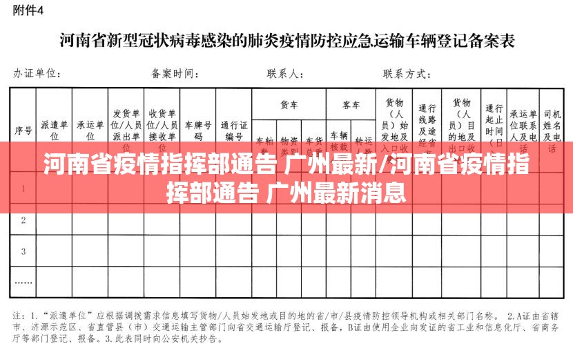 河南省疫情指挥部通告 广州最新/河南省疫情指挥部通告 广州最新消息