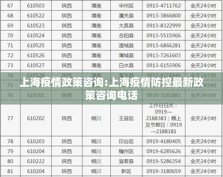 上海疫情政策咨询:上海疫情防控最新政策咨询电话