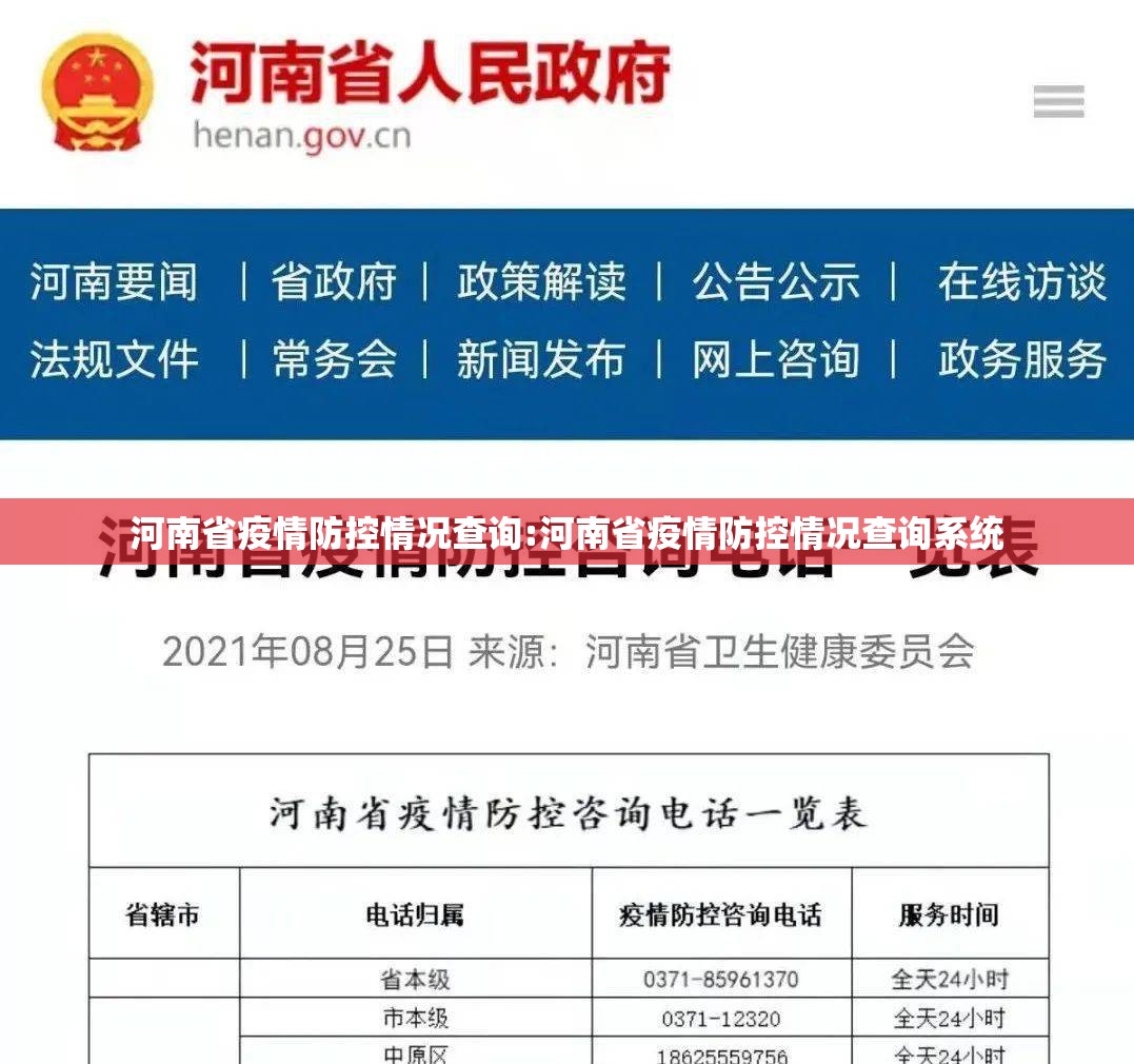 河南省疫情防控情况查询:河南省疫情防控情况查询系统