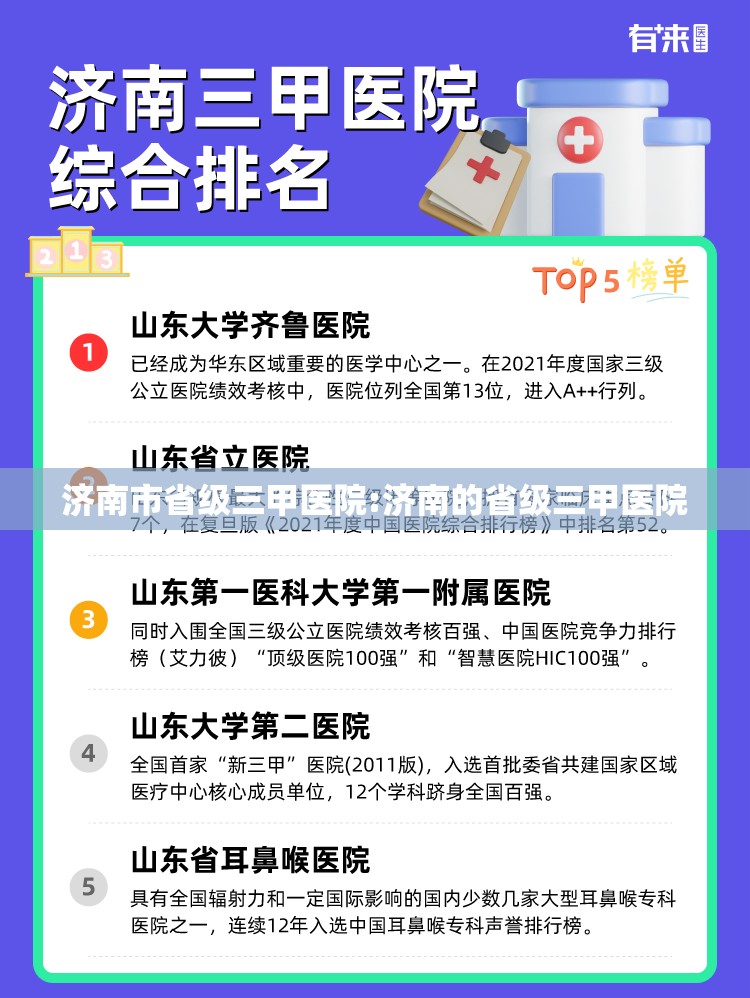 济南市省级三甲医院:济南的省级三甲医院