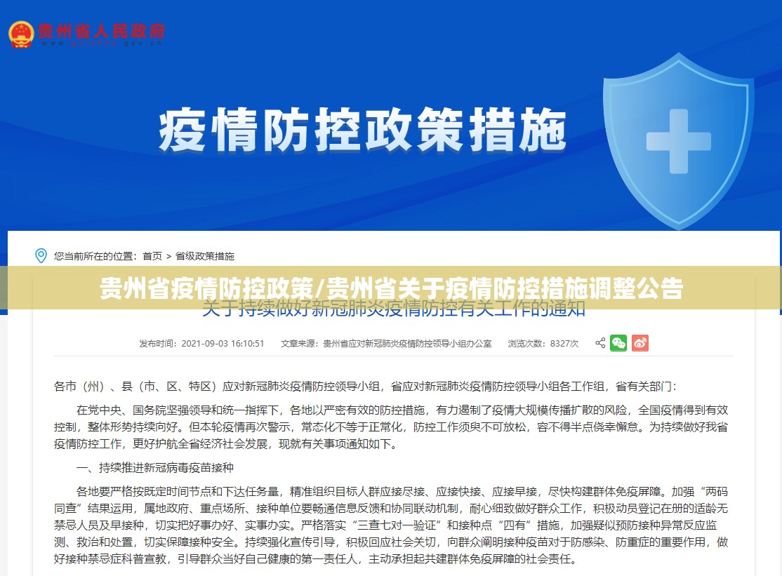 贵州省疫情防控政策/贵州省关于疫情防控措施调整公告