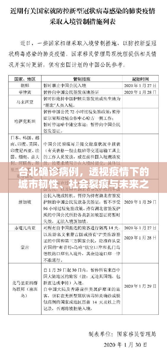 台北确诊病例，透视疫情下的城市韧性、社会裂痕与未来之路