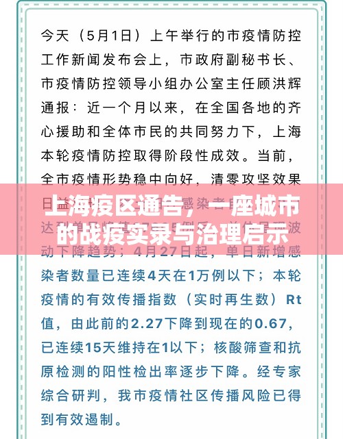 上海疫区通告,一座城市的战疫实录与治理启示